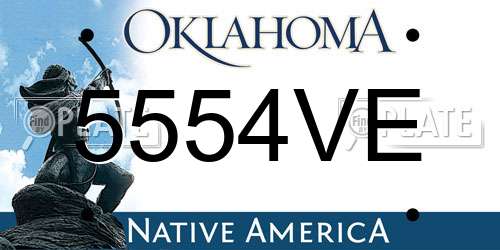 5554VE Oklahoma License Plate