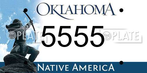 5555 Oklahoma License Plate