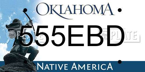 555EBD Oklahoma License Plate