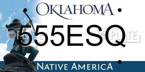 555ESQ Oklahoma License Plate