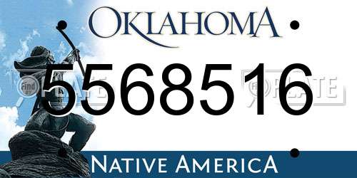 5568516 Oklahoma License Plate