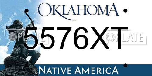 5576XT Oklahoma License Plate