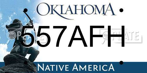 557AFH Oklahoma License Plate