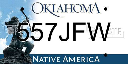 557JFW Oklahoma License Plate
