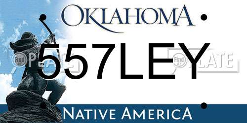 557LEY Oklahoma License Plate