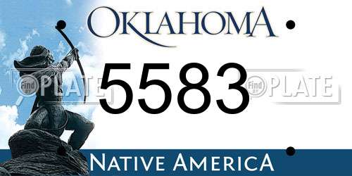 5583 Oklahoma License Plate