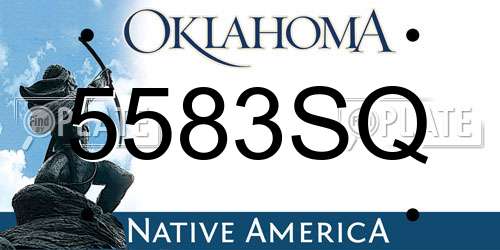 5583SQ Oklahoma License Plate
