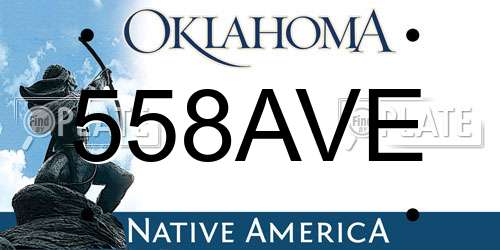 558AVE Oklahoma License Plate