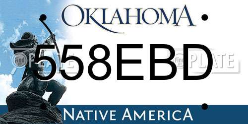 558EBD Oklahoma License Plate