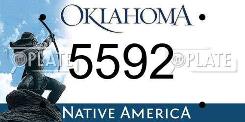 5592 Oklahoma License Plate