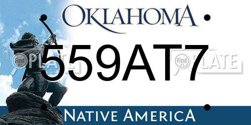 559AT7 Oklahoma License Plate