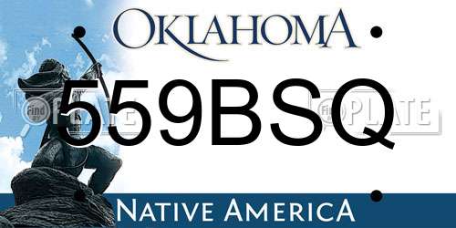 559BSQ Oklahoma License Plate