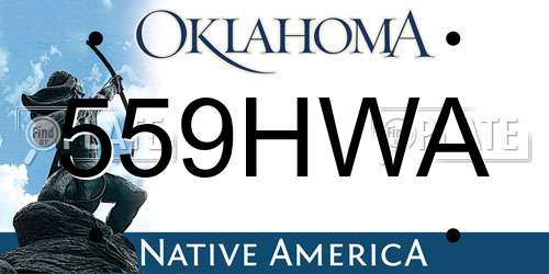 559HWA Oklahoma License Plate