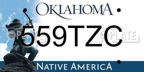 559TZC Oklahoma License Plate