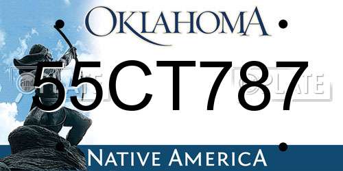55CT787 Oklahoma License Plate