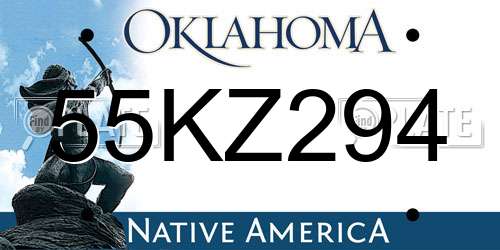 55KZ294 Oklahoma License Plate