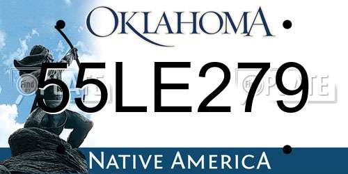 55LE279 Oklahoma License Plate