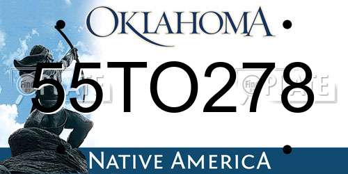 55TO278 Oklahoma License Plate