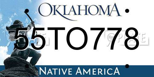 55TO778 Oklahoma License Plate