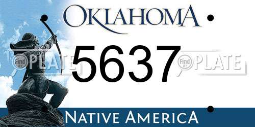 5637 Oklahoma License Plate