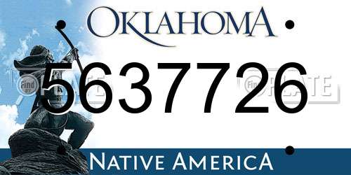 5637726 Oklahoma License Plate