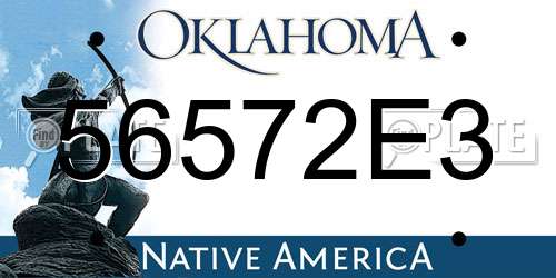 56572E3 Oklahoma License Plate
