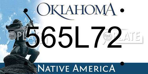 565L72 Oklahoma License Plate