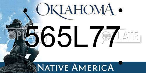 565L77 Oklahoma License Plate