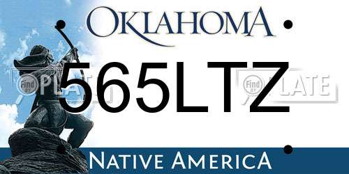 565LTZ Oklahoma License Plate