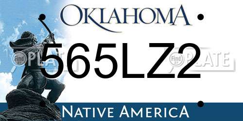 565LZ2 Oklahoma License Plate