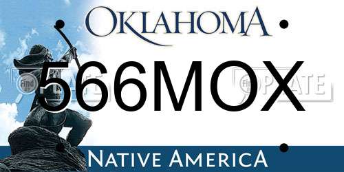 566MOX Oklahoma License Plate