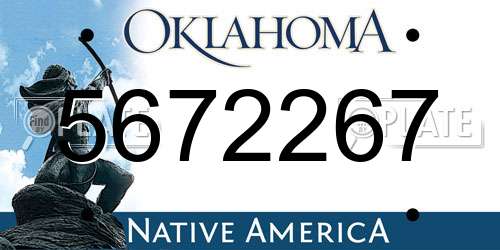 5672267 Oklahoma License Plate
