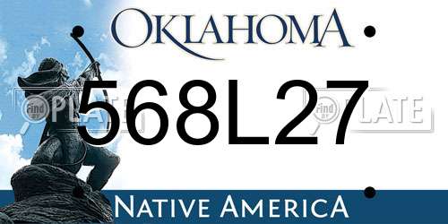 568L27 Oklahoma License Plate