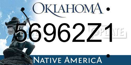 56962Z1 Oklahoma License Plate