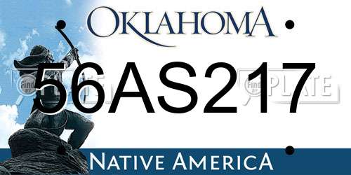 56AS217 Oklahoma License Plate
