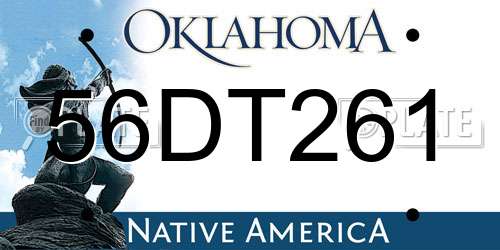56DT261 Oklahoma License Plate