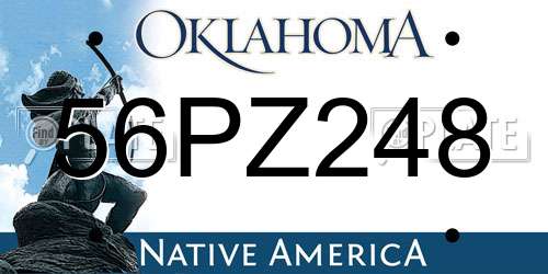 56PZ248 Oklahoma License Plate