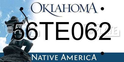 56TE062 Oklahoma License Plate