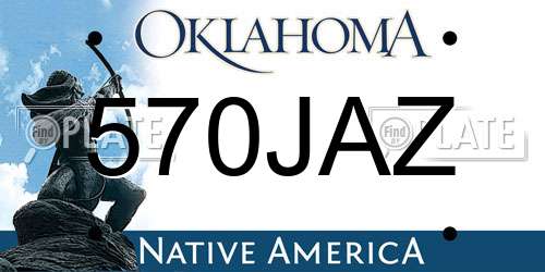 570JAZ Oklahoma License Plate