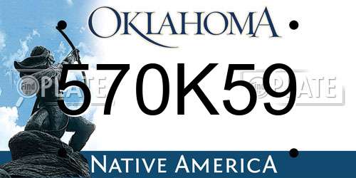 570K59 Oklahoma License Plate