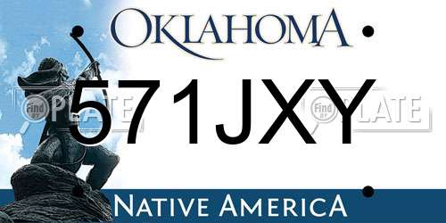 571JXY Oklahoma License Plate