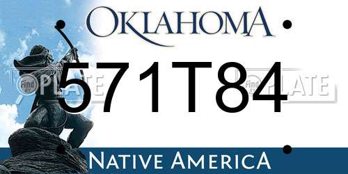 571T84 Oklahoma License Plate