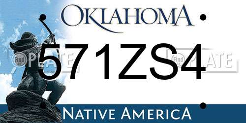 571ZS4 Oklahoma License Plate