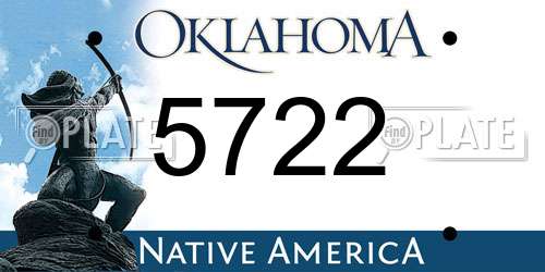 5722 Oklahoma License Plate