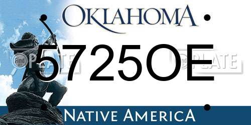 5725OE Oklahoma License Plate