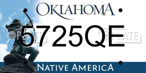 5725QE Oklahoma License Plate
