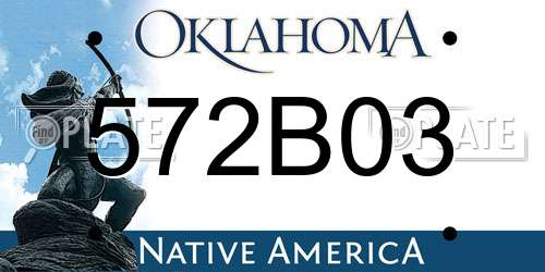 572B03 Oklahoma License Plate