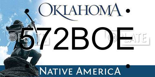 572BOE Oklahoma License Plate