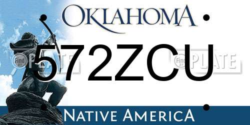 572ZCU Oklahoma License Plate