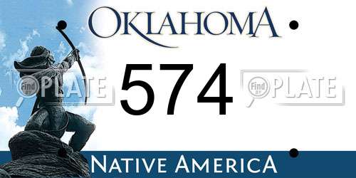 574 Oklahoma License Plate